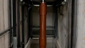 fotografía de un pistón hidráulico de GMV para un ascensor hidráulico