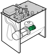 Bomba de husillos en el depósito de la central hidráulica