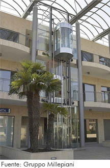 Ascensor panorámico hidráulico