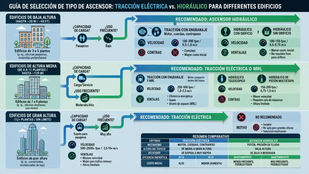 Cuándo se recomienda instalar un ascensor eléctrico o hidráulico